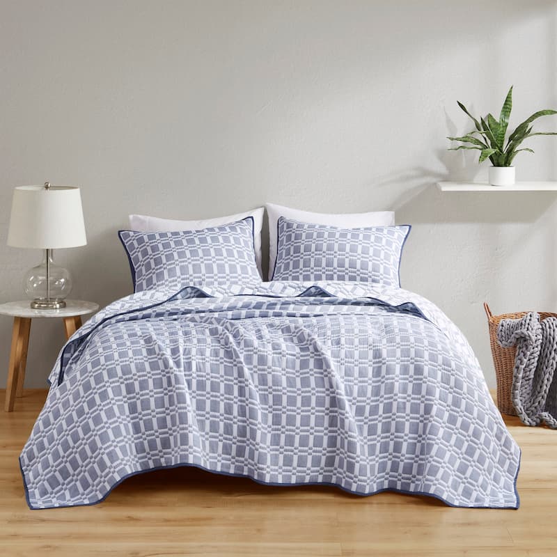 Madison Park Raine 3 Piece Reversible Matelasse Coverlet Set