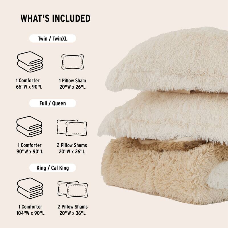 Intelligent Design Ella Ombre Shaggy Long Fur Comforter Mini Set