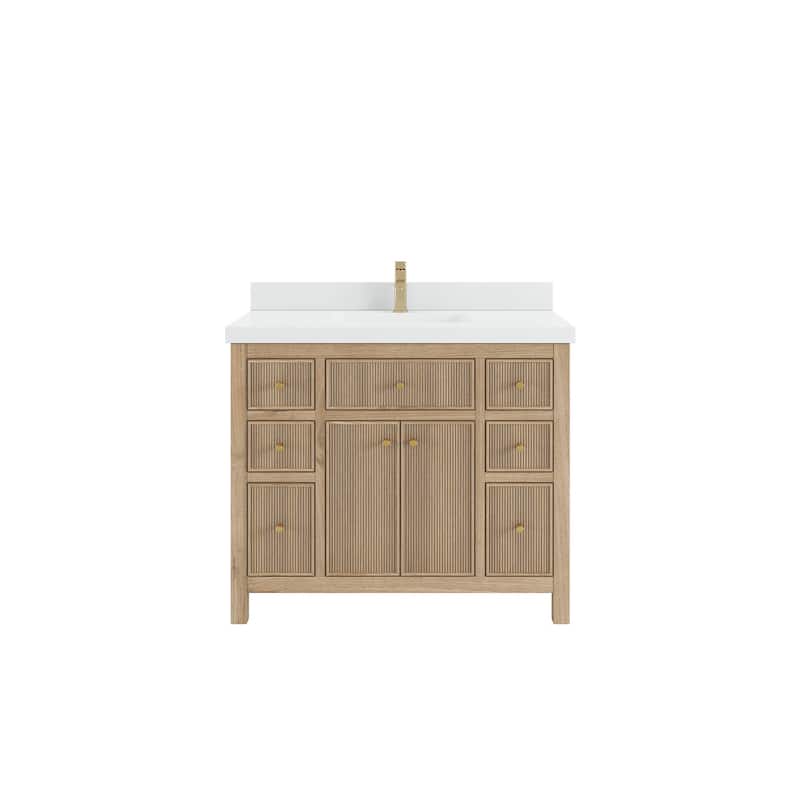 Willow Collections 42 in. W x 22 in. D Sonoma Teak Single Sink Bathroom Vanity with Countertop