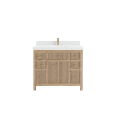 Willow Collections 42 in. W x 22 in. D Sonoma Teak Single Sink Bathroom Vanity with Countertop