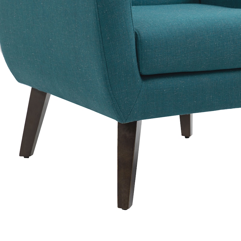 2 Set Modern Tufted Linen Upholstered Accent Chair Faux Leather Armchair