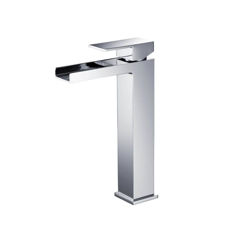 Waterfall Lead-free Solid Brass Single Handle Bathroom Sink Faucet - Chrome