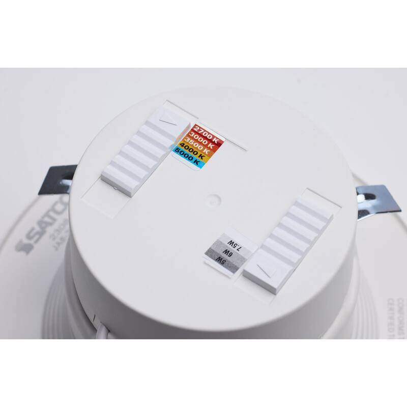 LED Retrofit Downlight 5/6/7.5 Wattage CCT and Lumens Selectable 120 Volt Round White Finish