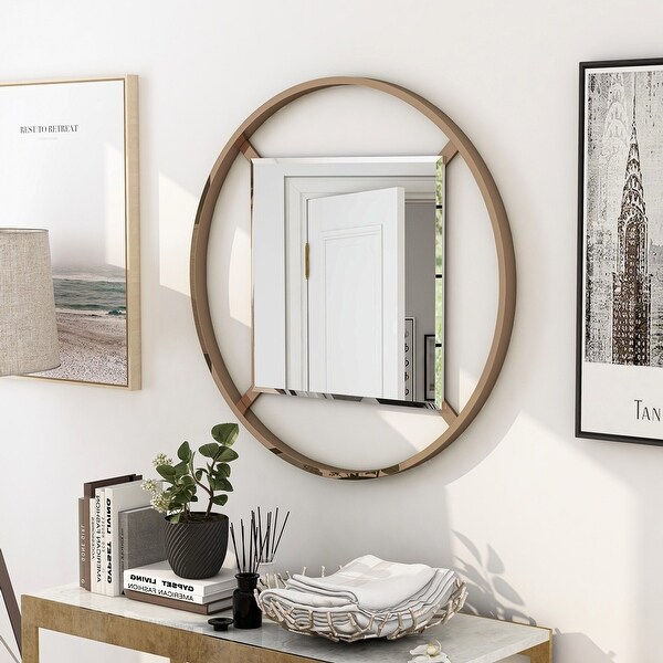 Fees Contemporary 33 inch Beveled Wall Mirror by Furniture of