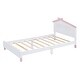 preview thumbnail 5 of 7, Kids Twin Bed Frame Wood Platform Bed with House-Shaped Headboard and Motion Activated Night Lights,White Pink