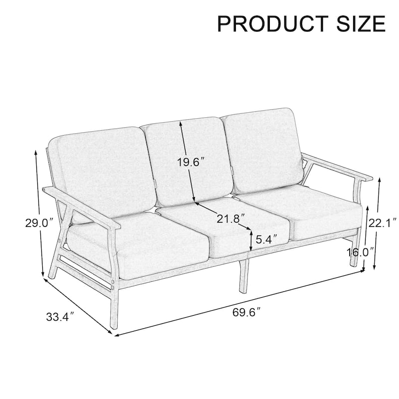 Casual Wood Cushioned 5-Piece Outdoor Patio Conversation Set