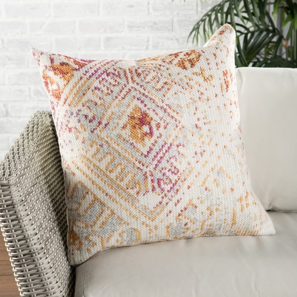 slide 2 of 5, Nikki Chu Siva Indoor/ Outdoor Tribal Pink/ Gold Throw Pillow