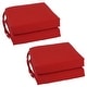 preview thumbnail 22 of 79, 16-inch Square Indoor Twill Chair Cushions (Set of 2 or 4) - 16 x 16 Set of 4 - Ruby Red