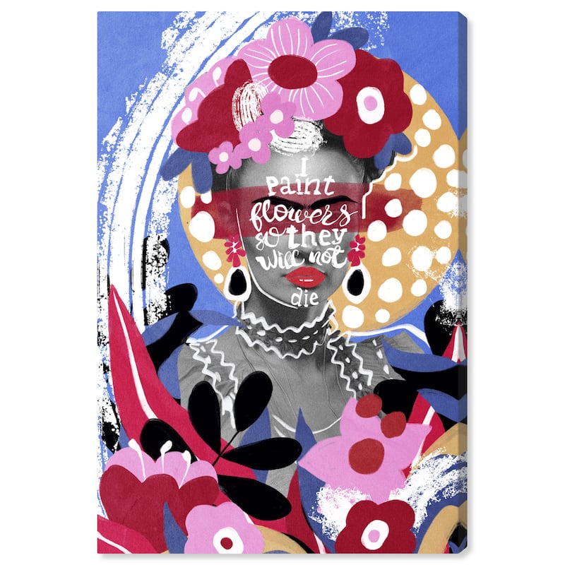 Wynwood Studio Canvas Typography and Quotes Paint Flowers Pink and Lavender Modern & Contemporary Wall Art Canvas Print