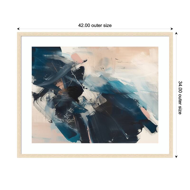 Kate and Laurel Framed Art Deep Blue Momentum II by Amy Lighthall