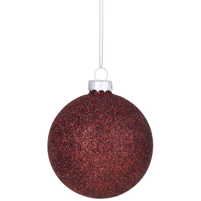 Onion and Glass Ball Christmas Ornaments - 3.25" - Burgundy and Purple - 9ct