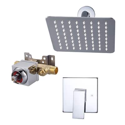 WOWOW Single Handle Square Shower Faucet with Valve