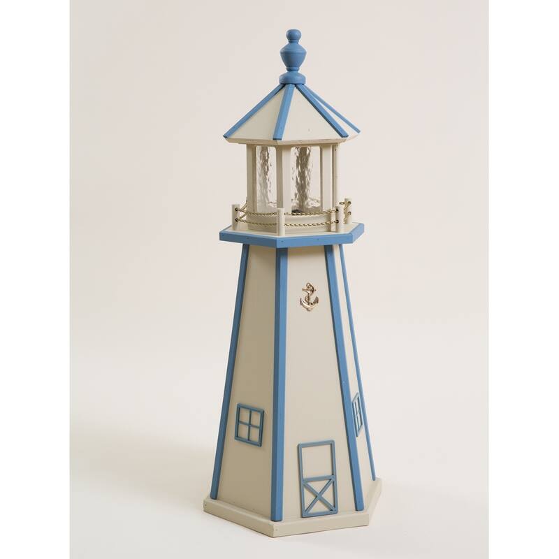Poly Lighthouse - 3 Foot - Beige/Blue