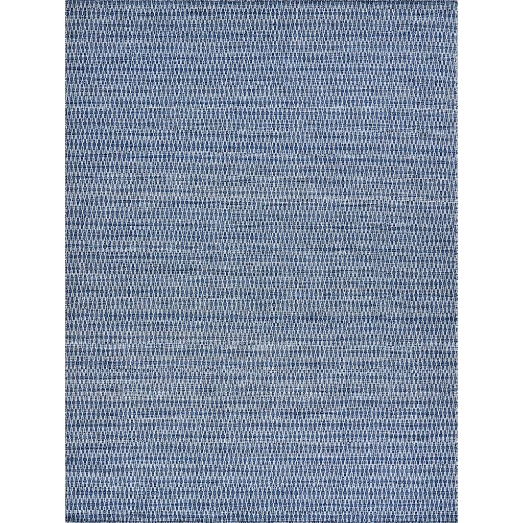 Florence Indoor/Outdoor Flatweave PET yarn Navy Area Rug.