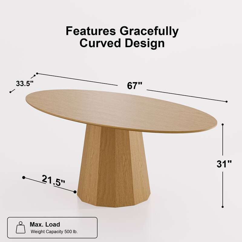 Dovelina 67" 3 Color Options Oval Dining Table for 6 People - 67"x33.5"x31"