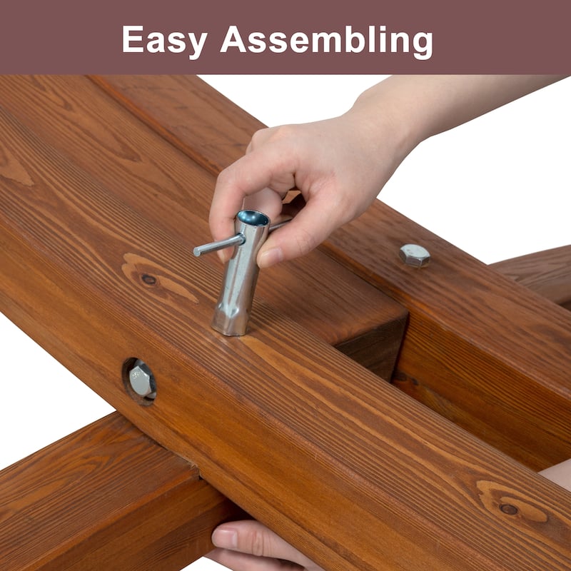 Rope Hammock with 13.5ft Wooden Stand and Removable Pad