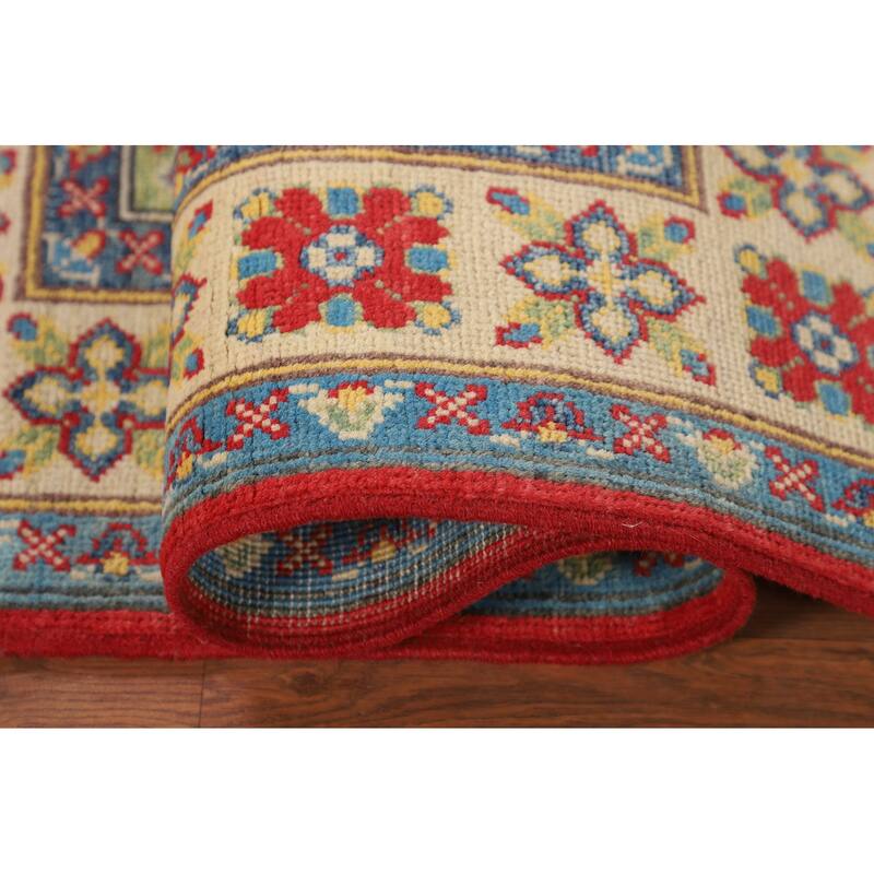 Red Traditional Kazak Rug Handmade Wool Carpet - 2'9" x 4'0"