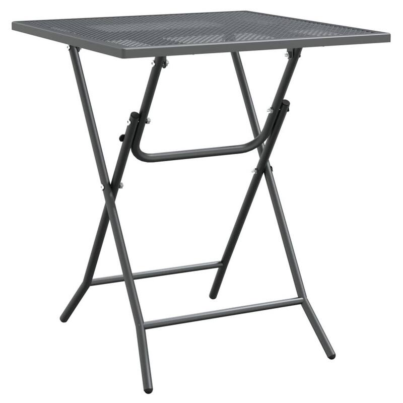Yoko 3pc Outdoor Dining Breakfast Bistro Set w 2 Folding Chairs, Gray