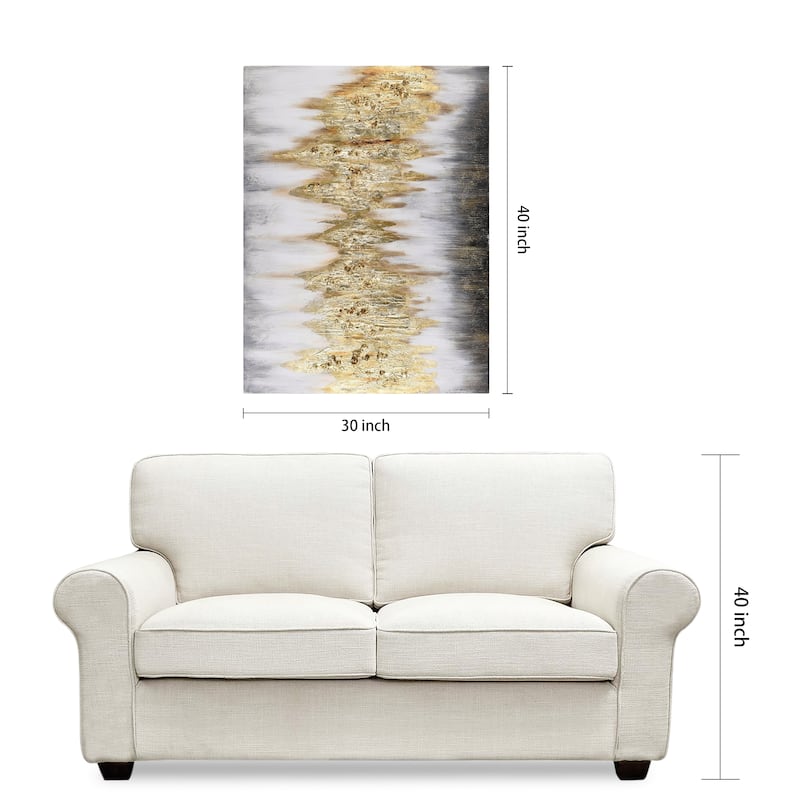 Gold Frequency Textured Hand Painted Wall Art with Gold Foil