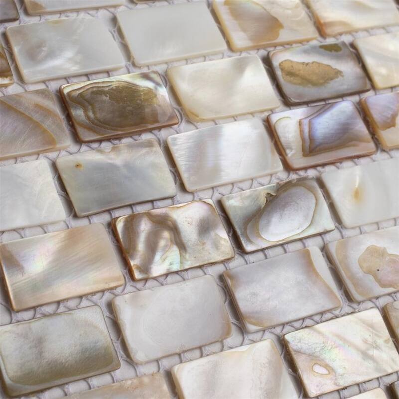 Merola Tile Conchella Subway Natural 12-1/4" x 12-1/2" Natural Shell Wall Tile