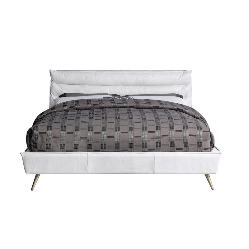 Top Grain Leather Queen Bed