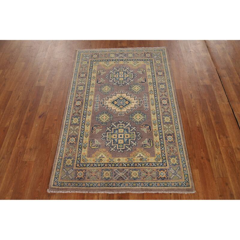 Brown Kazak Foyer Rug Handmade Traditional Wool Carpet - 2'9"x 4'3"