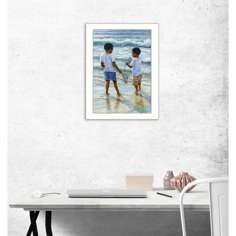 TrendyDecor4U Contemporary "Ocean Discoveries" Framed Print Wall Art by Georgia Janisse