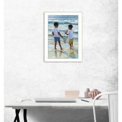 TrendyDecor4U Contemporary "Ocean Discoveries" Framed Print Wall Art by Georgia Janisse