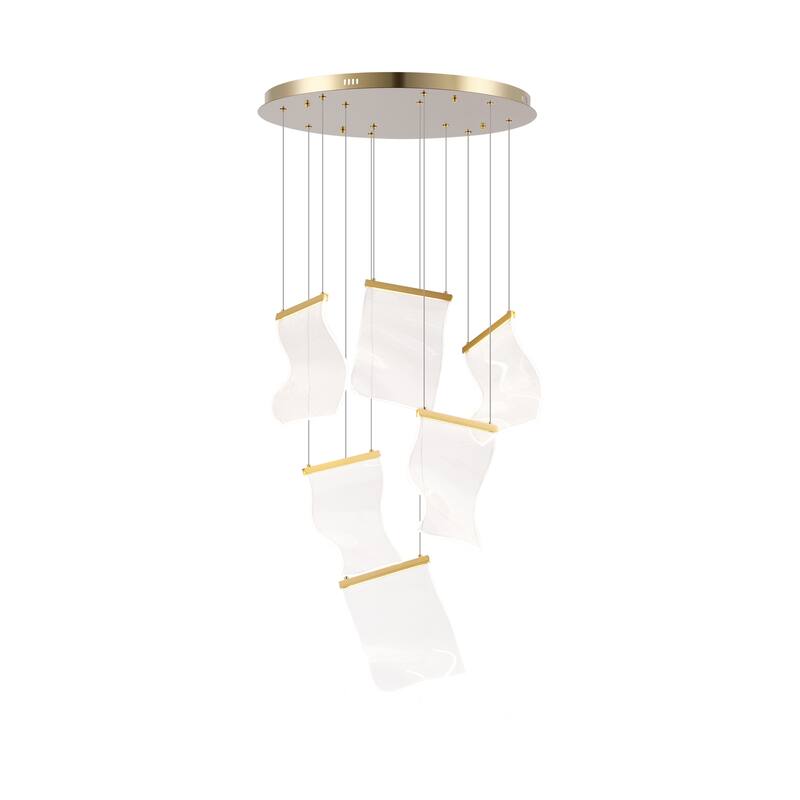 Rinkle LED Leaf Multi-Pendant Lamp Stairway Staircase Cascade Chandelier - N/A
