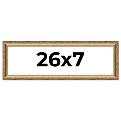 26x7 Frame Red Solid Wood Picture Frame Width 1.75 Inches | Interior Frame Depth 1 13/16 Inches