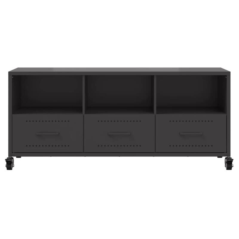 vidaXL TV Stand Entertainment Center Sideboard Media unit Cold-rolled Steel - 15.4 x 39.6 x 17.1