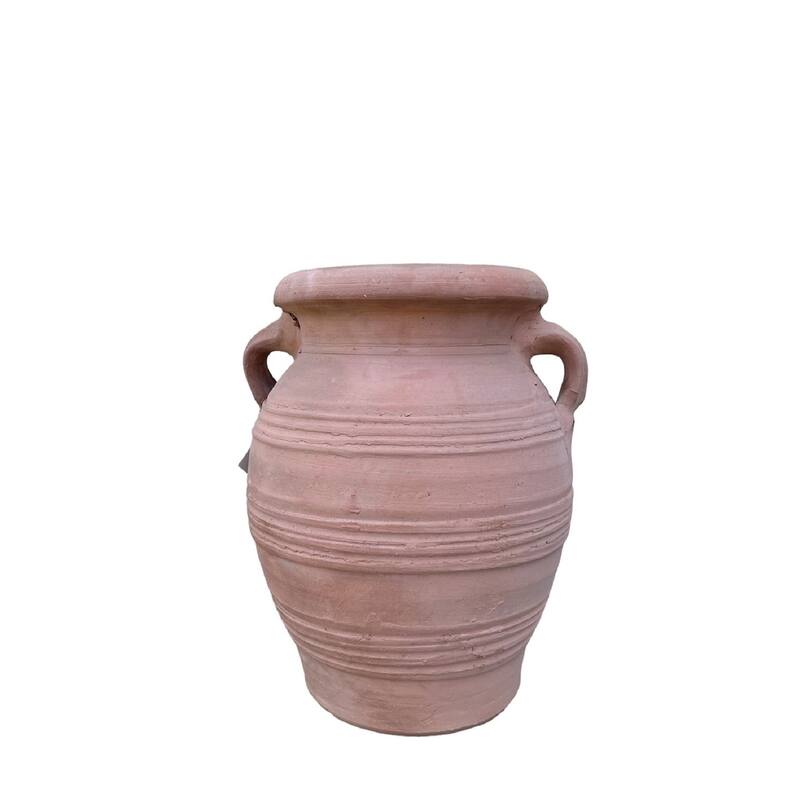 Terracotta Amphora Pot w/2 Handles H 39.3" & Dia 20.5" - Terracotta