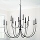 preview thumbnail 2 of 3, Amara 12-light Matte Black/ Brass Grand Chandelier