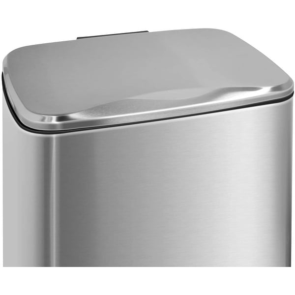 8 Gal Combo Step Stainless-Steel Trash Can Kitchen Bathroom Bedroom Garbage Bin 