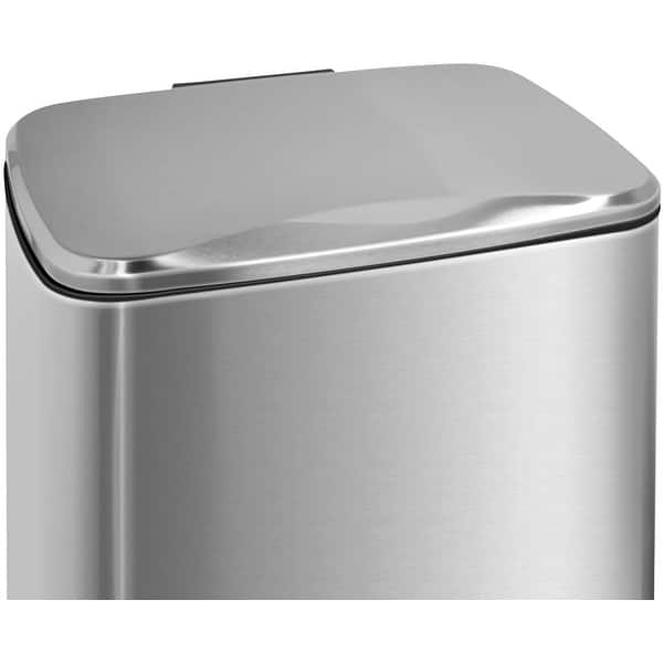 Innovaze 1.6 Gal./6 Liter Stainless Steel Rectangular Step-on Trash Can for  Bathroom and Office & Reviews