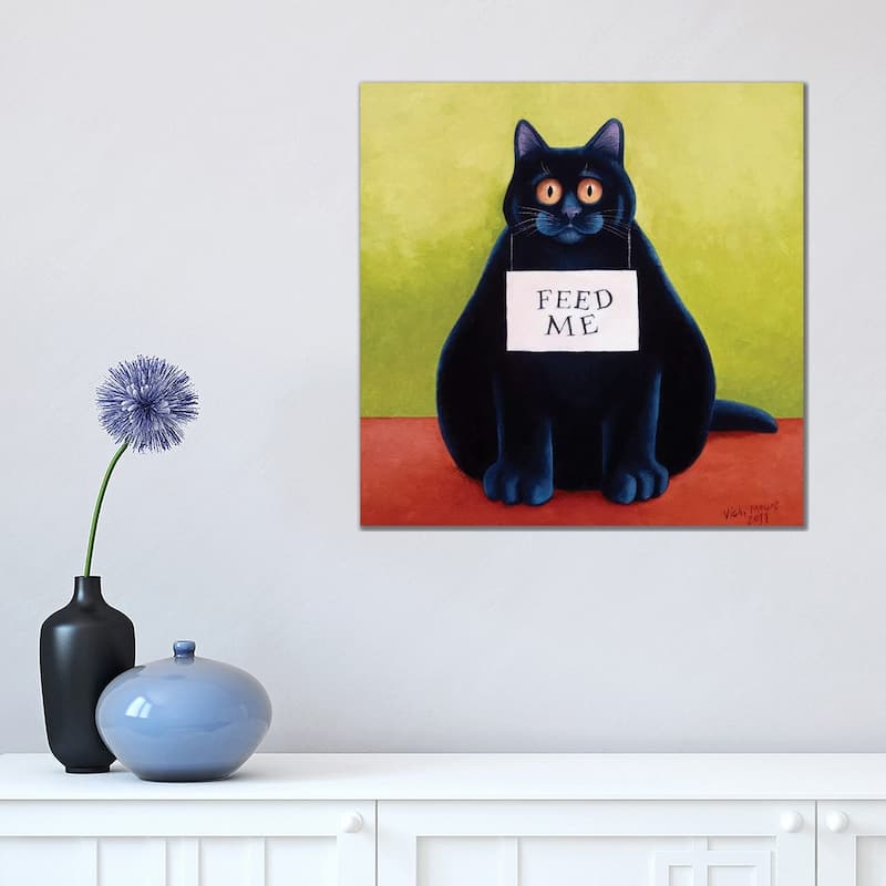 iCanvas "Fat Cat" by Vicky Mount Canvas Print - 18x18x1.5