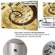 preview thumbnail 4 of 4, Designart 'Grey and Yellow Abstract Pattern' Modern 3 Panels Oversized Wall CLock - 36 in. wide x 28 in. high - 3 panels
