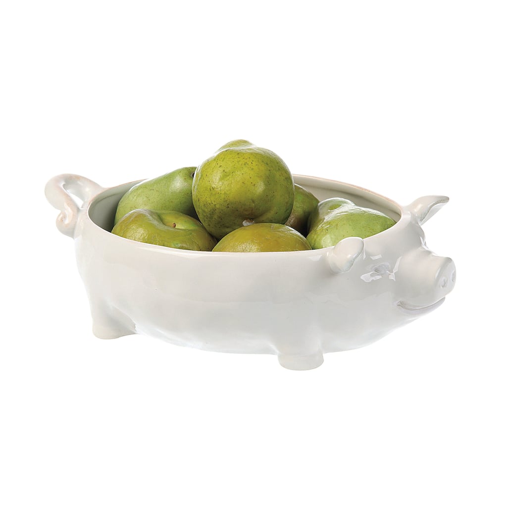 White Ceramic Pig Shaped Bowl