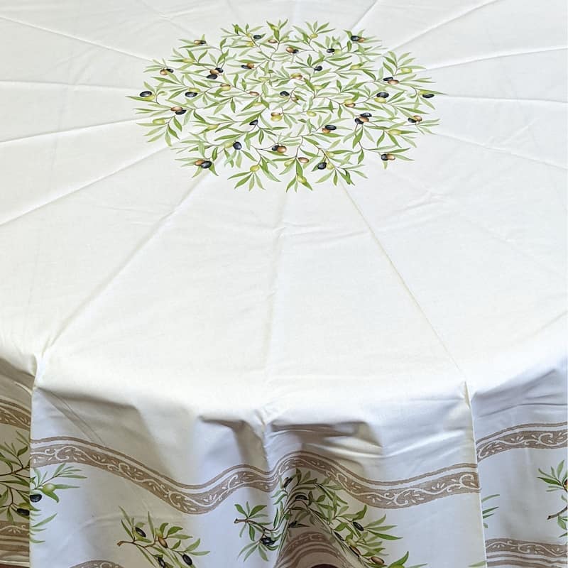 Wipeable Spill Resistant Provencal Cotton Cannes Collection Tablecloth