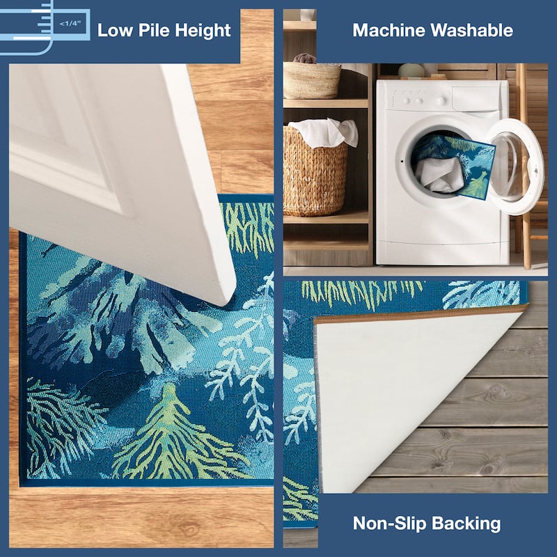 Liora Manne Esencia Coral Garden Indoor/Outdoor Mat