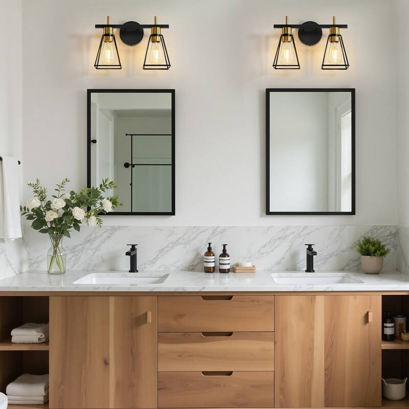 2&3 - Light Dimmable Modern Bathroom Vanity Light with Metal Frame