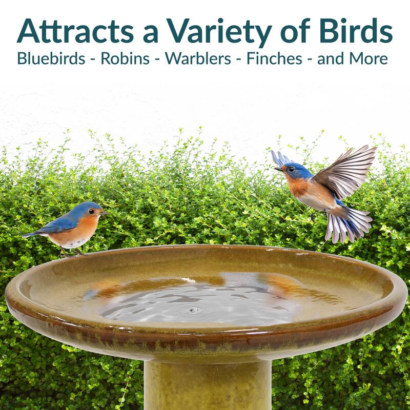 Sunnydaze Duo-Tone Ceramic Bird Bath