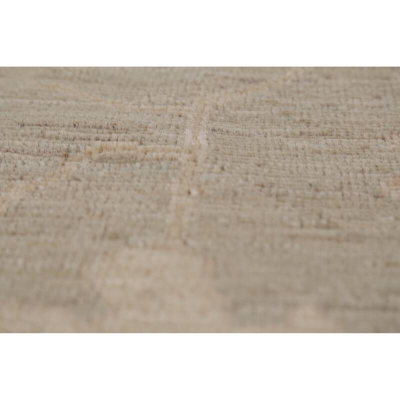 Earth Tone Oushak Vegetable Dye Turkish Rug Hand-Knotted Wool Carpet - 6'1"x 8'8"
