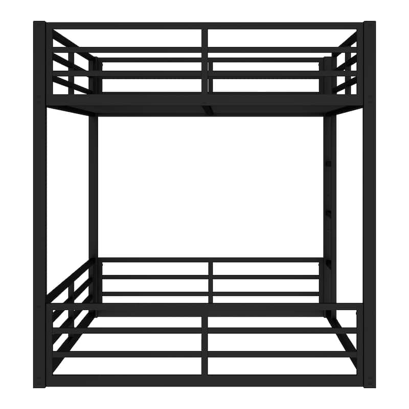 Full/Twin XL/Queen Metal Bunk Bed for Kids/Teens/Adults - Heavy Duty Noise Reduced Frame with Safety Rails