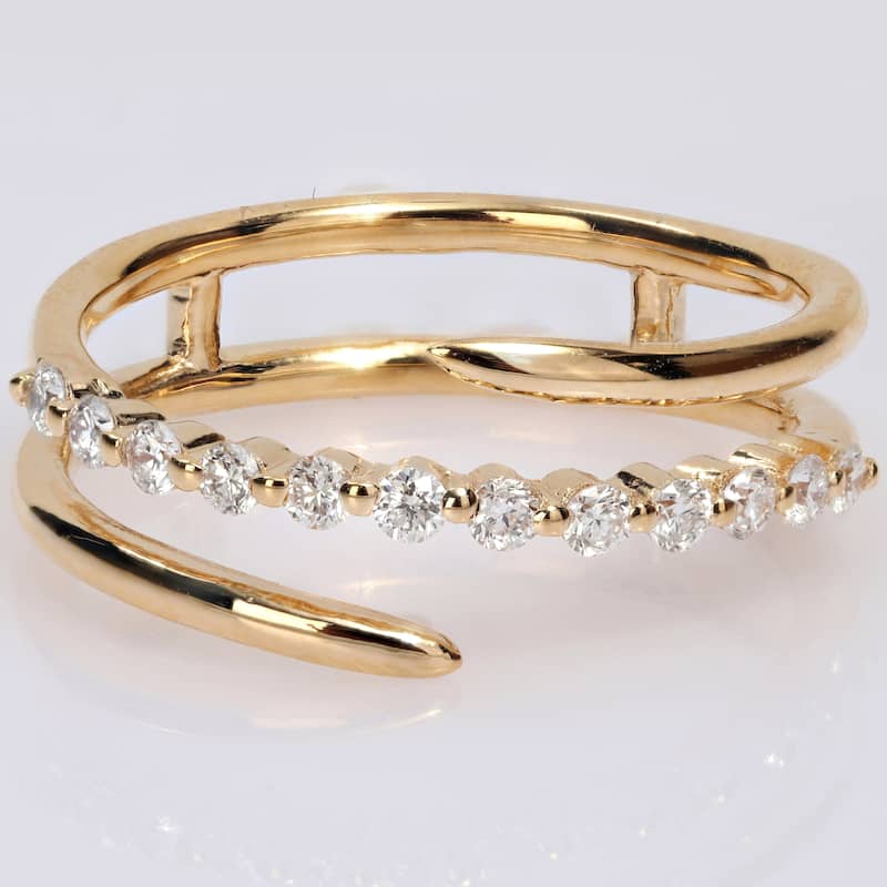 1/3ct TW Lab Created Diamond Multi-Row Band in 18k Yellow Gold Plated Sterling Silver