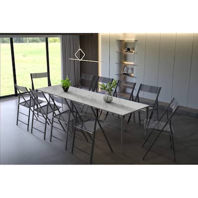LeisureMod Menno Modern Acrylic Folding Chair - Red - 4 x 30 x 16.5