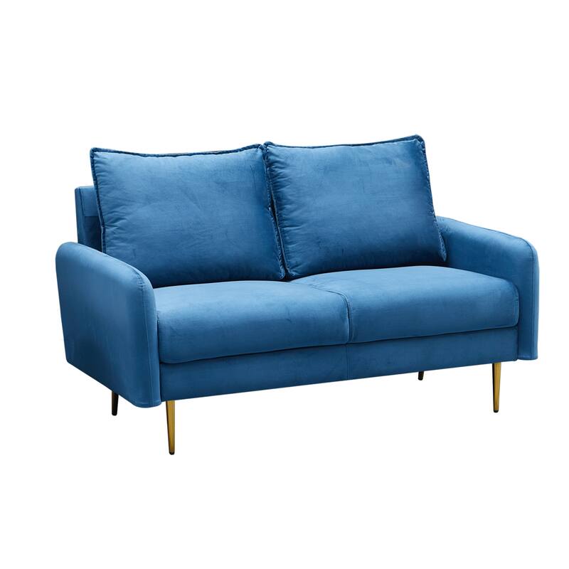 58'' Velvet Square Arm Loveseat
