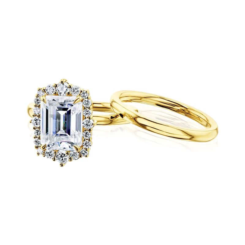 Annello by Kobelli 14k Gold Forever One Elizabeth Bridal Set (DEF/VS, DEF/VS)