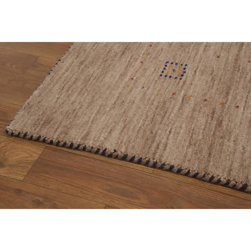 Tribal Gabbeh Oriental Area Rug , Handmade Brown Wool Carpet - 7' 10'' X 5' 0''