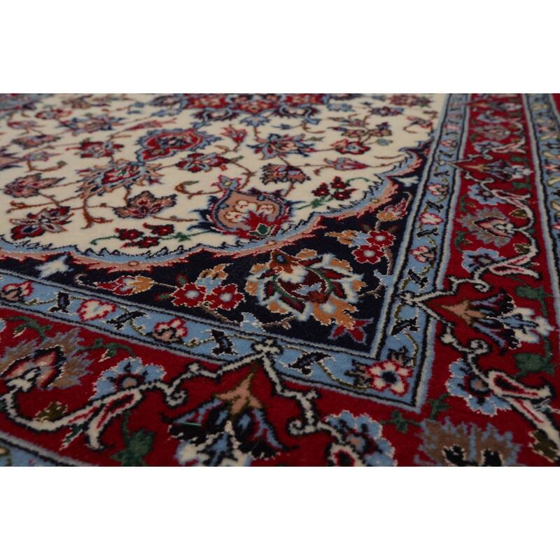 2'4''x3'7'' Hand Knotted Wool Ivory Isfahan Traditional 500 KPSI Rug - 2' 4'' x 3' 7''